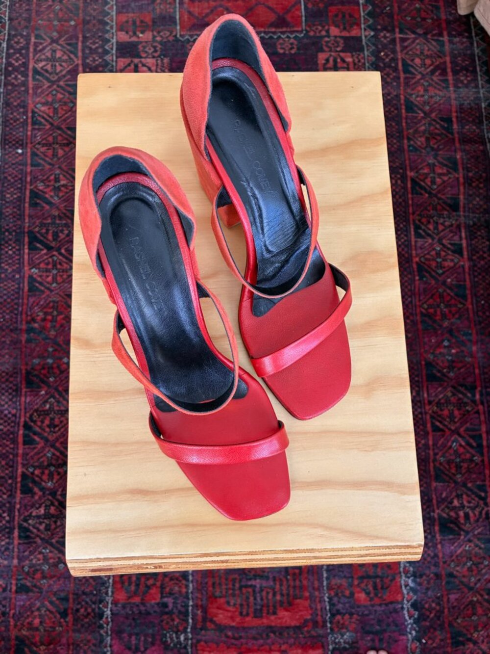 Rachel Comey Red & Orange Lico Low Heel Sandal